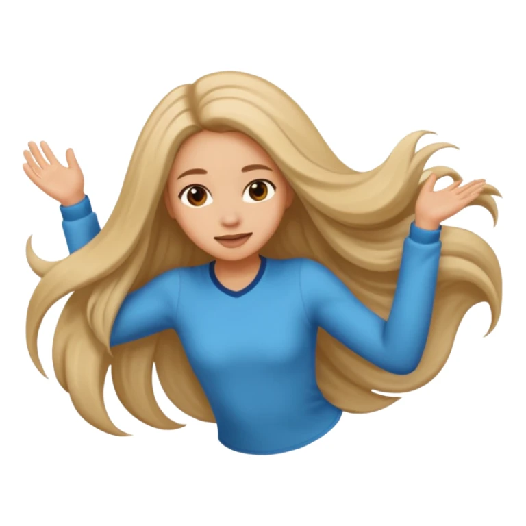 Girl doing a flip hair sticker