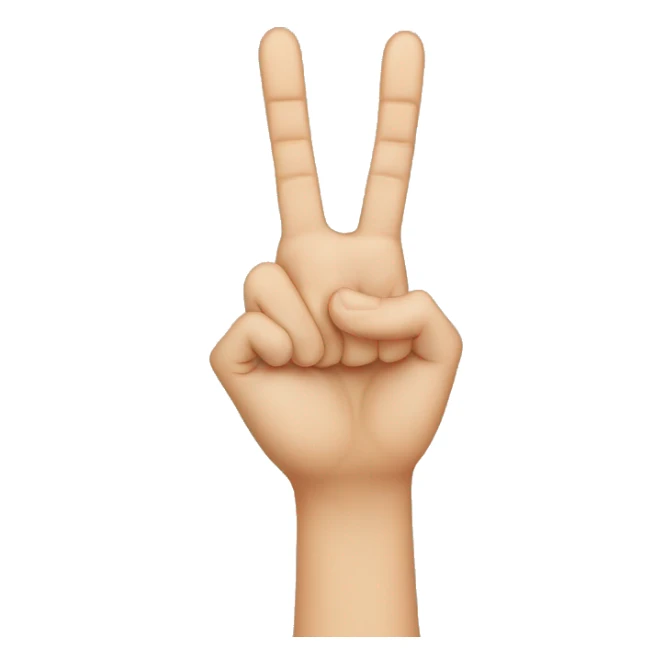 a hand holding up 3 fingers. Index, middle and ring finger like a peace sign sticker