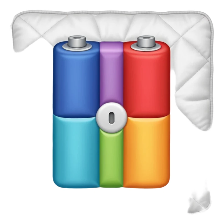 quilt in the shape of a battery icon sticker