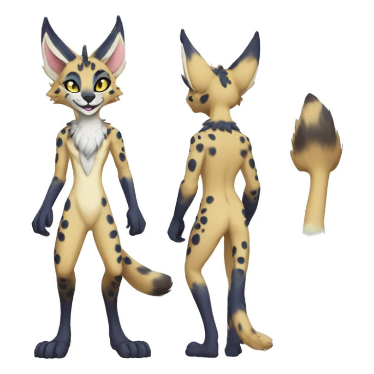 Anthro Sergal-Serval-Vernid full body sticker
