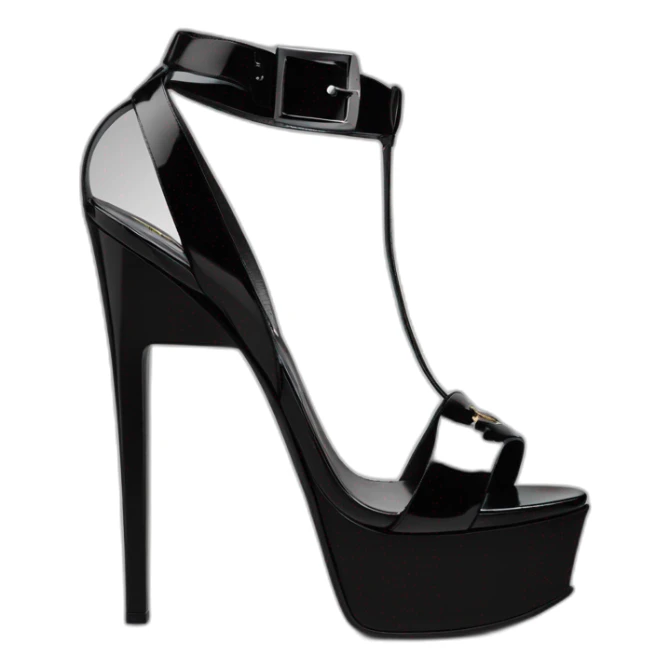 Ysl heel sandal  TRIBUTE PLATFORM SANDAL black PATENT LEATHER sticker