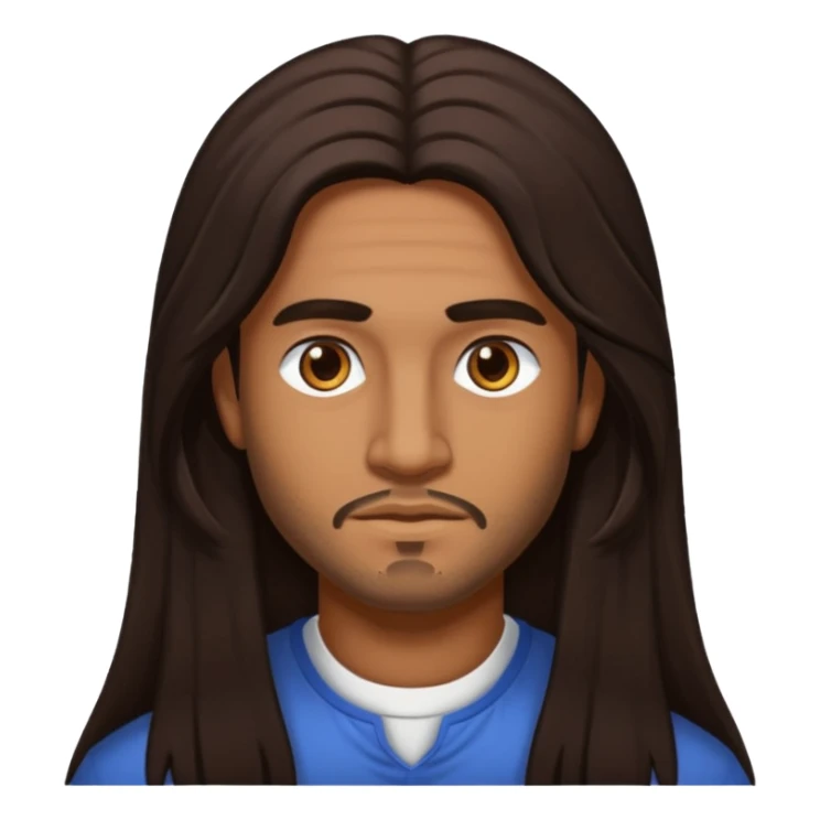 Antonio Te Maioha with dark brown long hair sticker