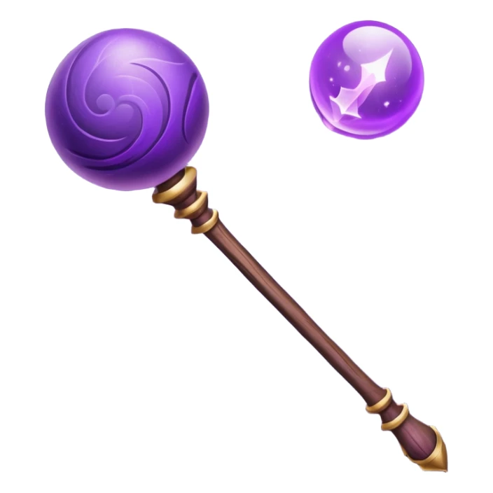 purple magical staff with purple orb sticker