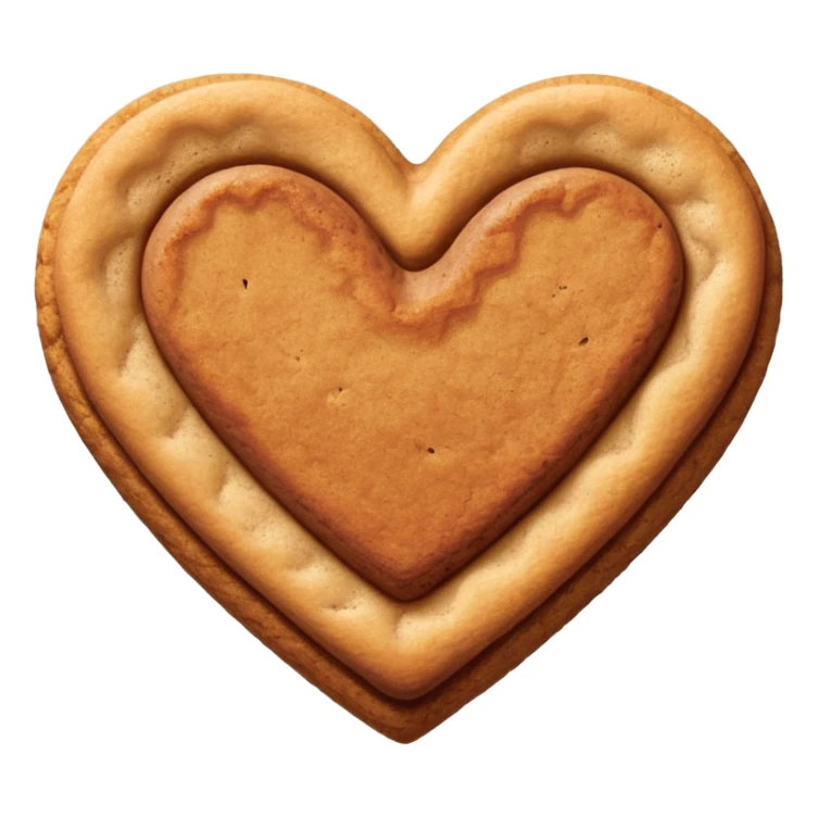 snicker doodle cookie with cinnamon powder on top in a heart shape cookie sticker