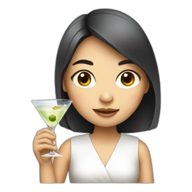 Singaporean girl with a martini sticker