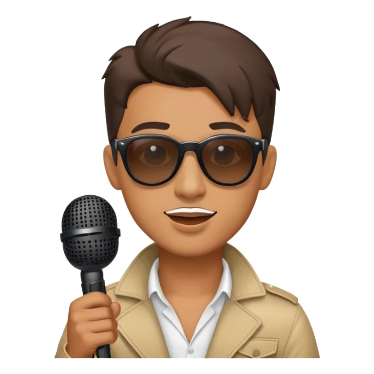 cool male singer with sunglasses and microphone sticker