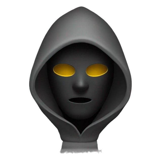 grayscale black mysterious masked hooded man sticker