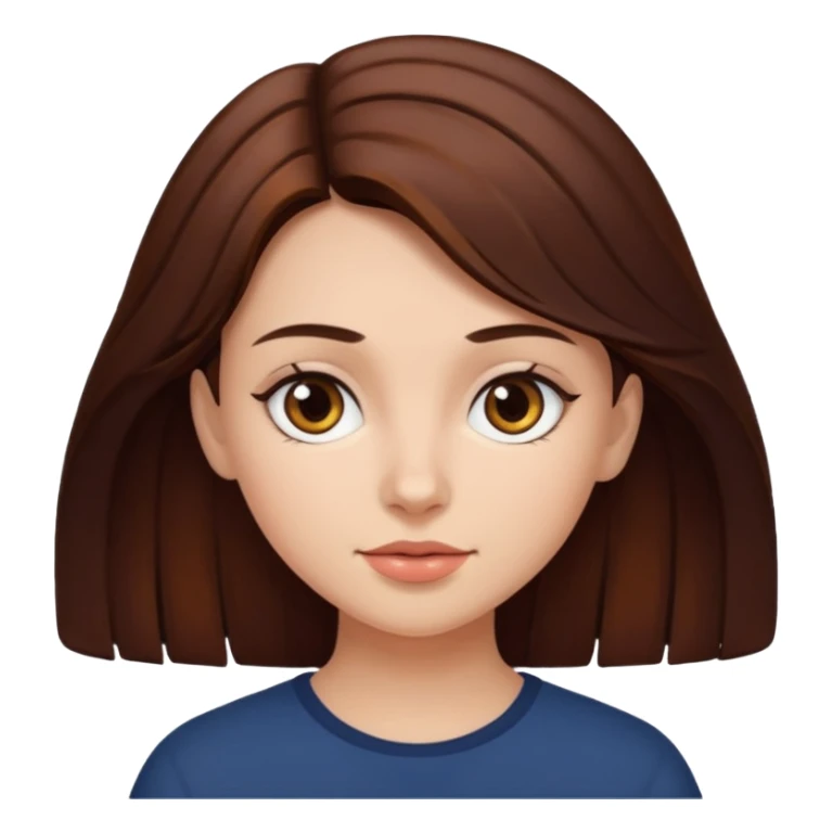 Auburn dark brown hair girl sticker