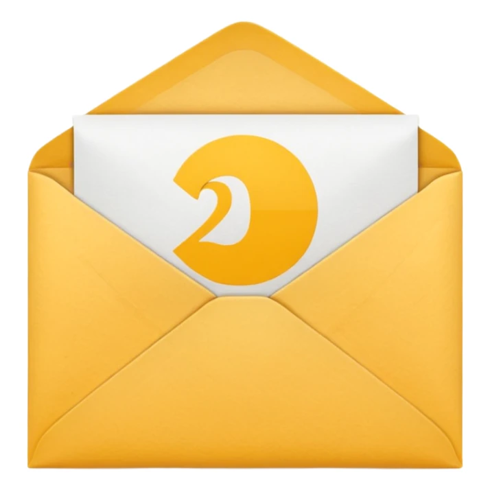 A simple emoji-style icon of a yellow manila envelope with subtle paper texture, clean edges, and a small graduation NUMBER  2017 group-photo icon on the front,  sticker