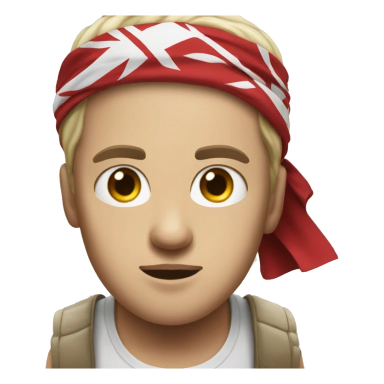 White person with a bandana like he his a gangster sticker