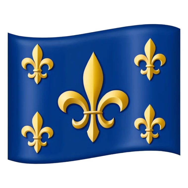 Louisiana Creole flag with a deep blue background, a single gold five-pointed star in the upper left, and three gold fleur-de-lis below it. Flat vector design, clean lines, high contrast, no text, clear at small size. sticker