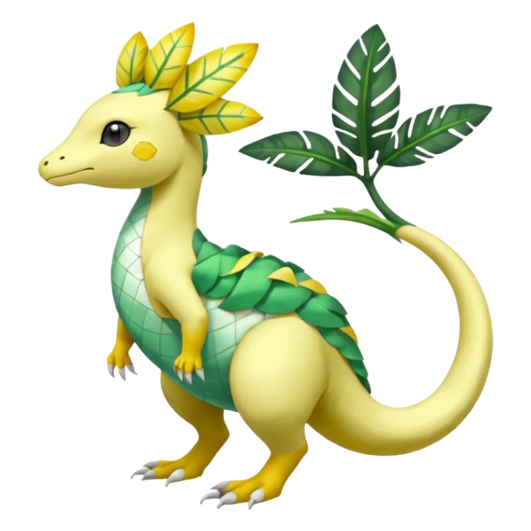 Tropical Exotic Tropius-Leavanny-Gallade-Ampharos-Inteleon-Nidoqueen-Fakémon-Pokémon-hybrid-fusion-creature, full body sticker