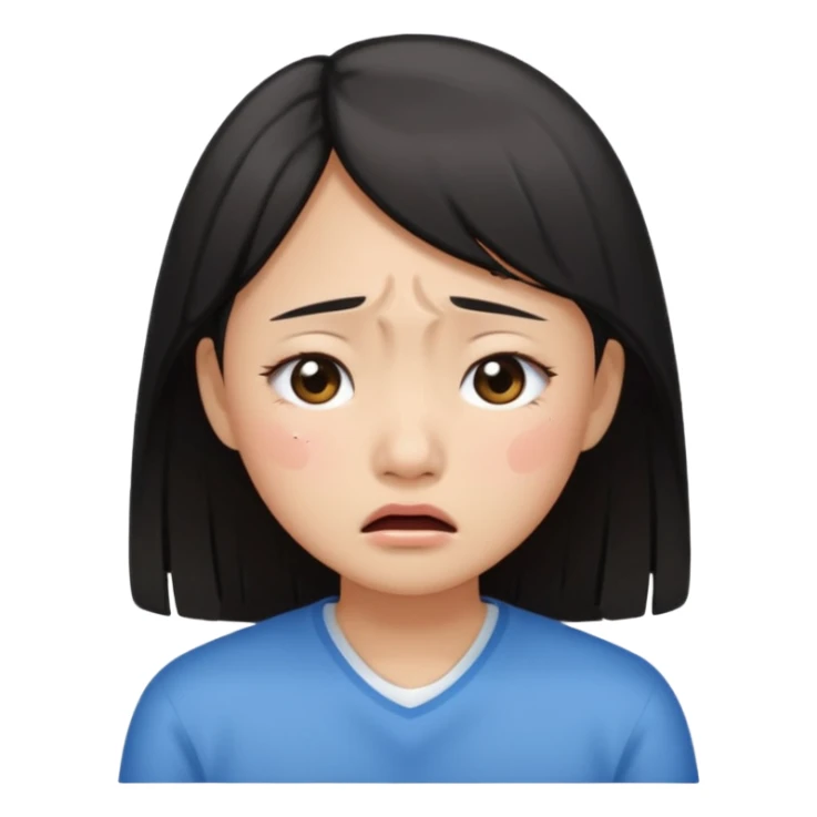 Crying asian girl with clean vibe sticker