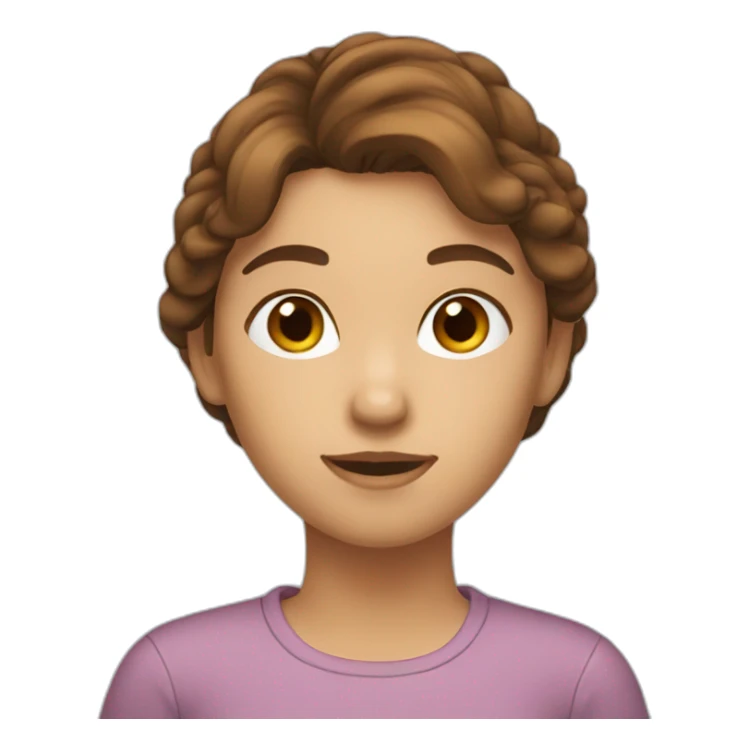 The girl with brown hair thought about it sticker