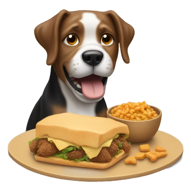 Dog eating his food sticker