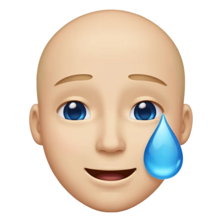 Pleading Face emoji, smiling with closed eyes and two large blue tears—iOS style. sticker