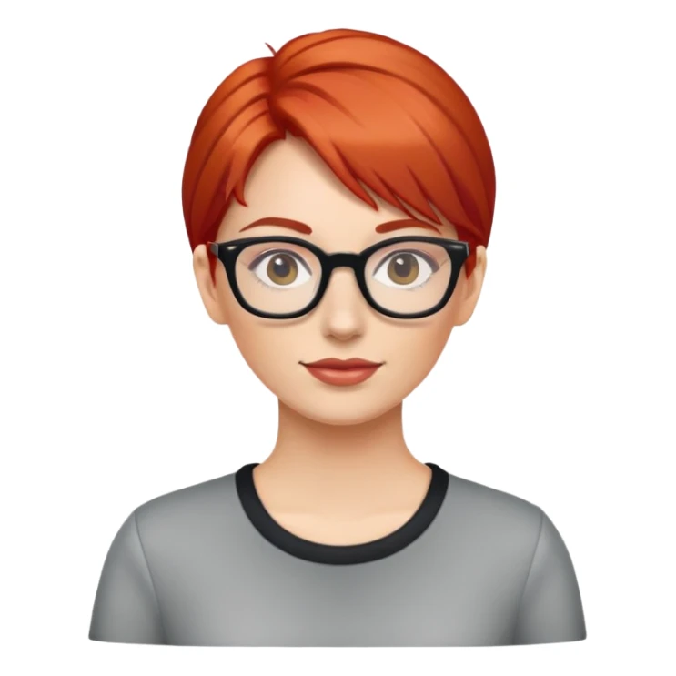 woman with red hair wearing glasses sticker
