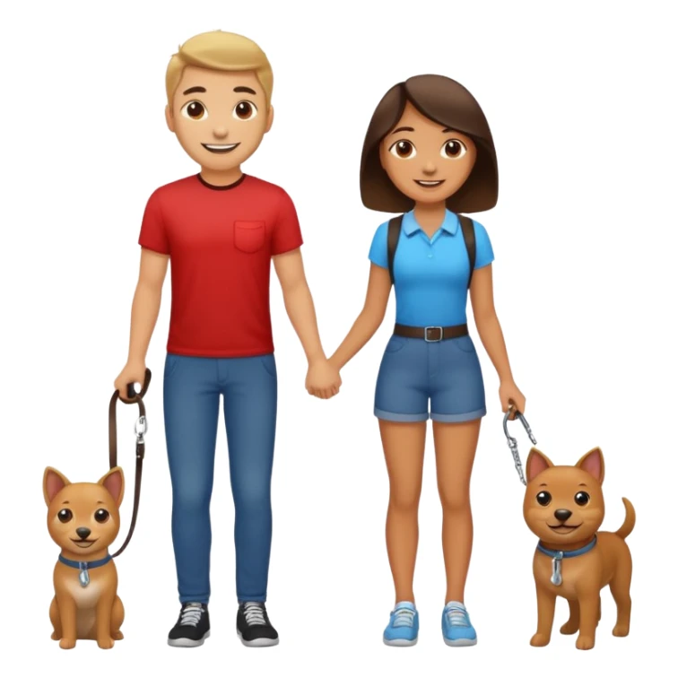 Girlfriend with boyfriend on leash  sticker