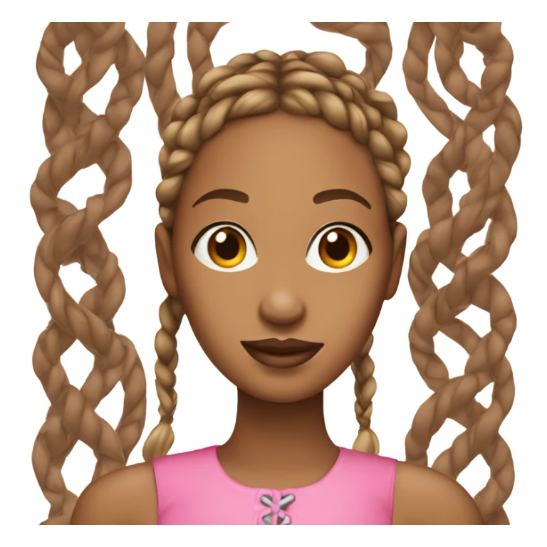 A brown skinned lady with braids and pink lips sticker