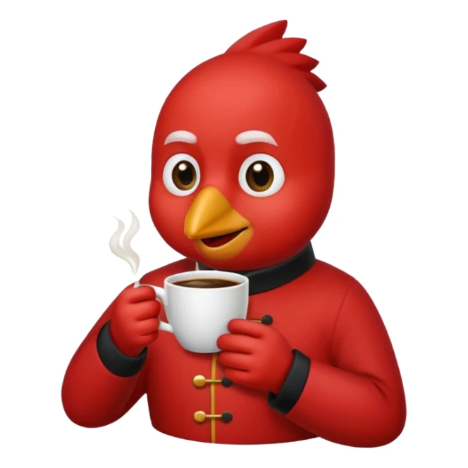 cardinal a cup of coffee sticker