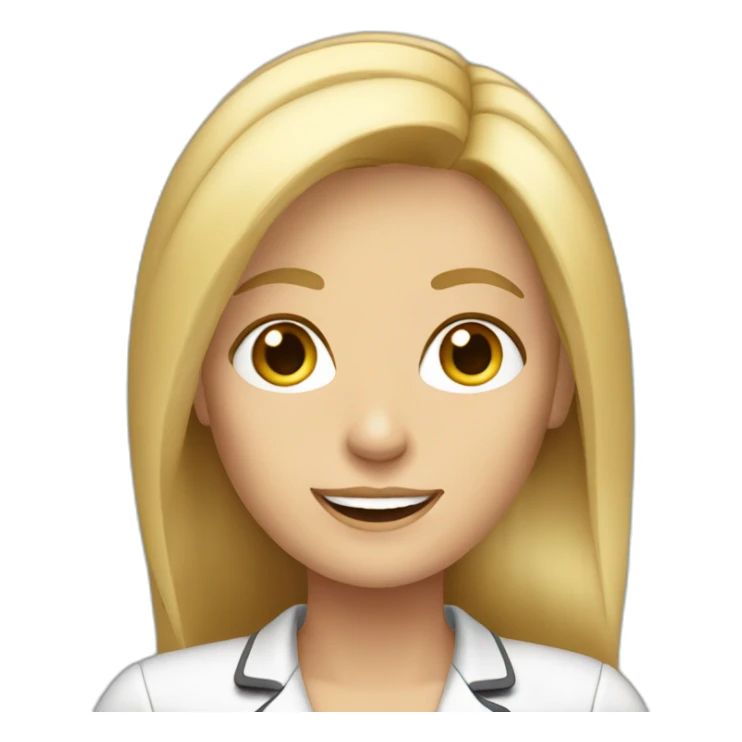 female receptionist long blonde hair aged 40 sticker