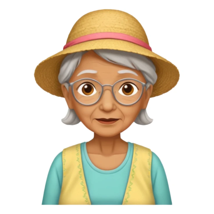 old woman summer clothes sticker