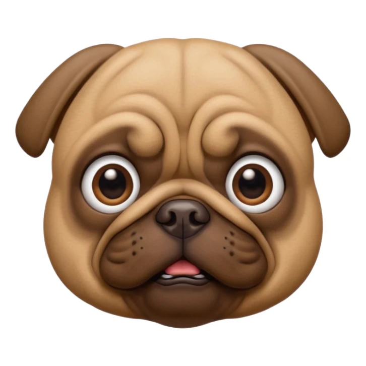 Brown Pug dog I'd like a 3D emoji sticker
