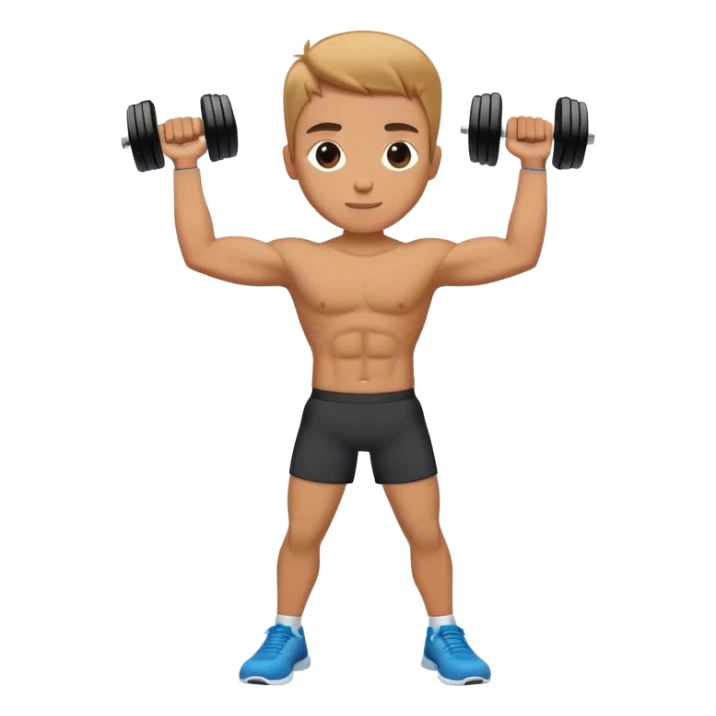 T pose with arms to the side and dumbbells in hand sticker