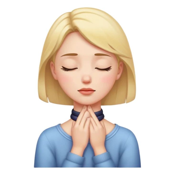 Girl hands on neck eyes closed sticker