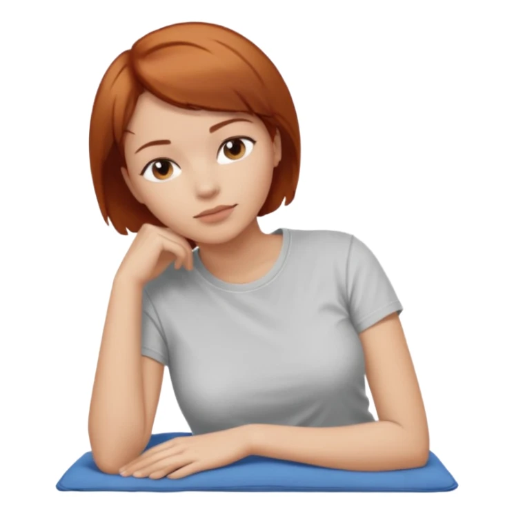 a woman, alone, short hair, light skin, auburn hair, laying on her side, facing away. do not include other people, faces, or characters sticker