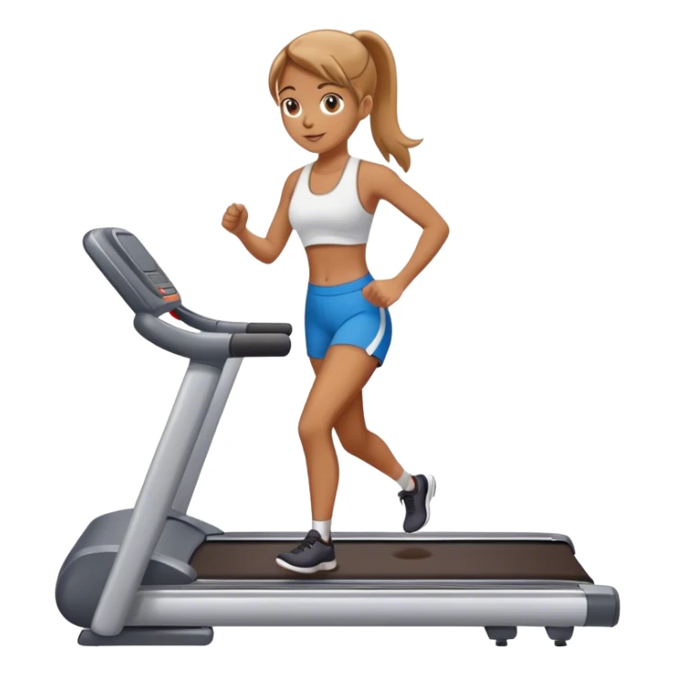 Une gym girl blanche et brune sur un tapis de course sticker
