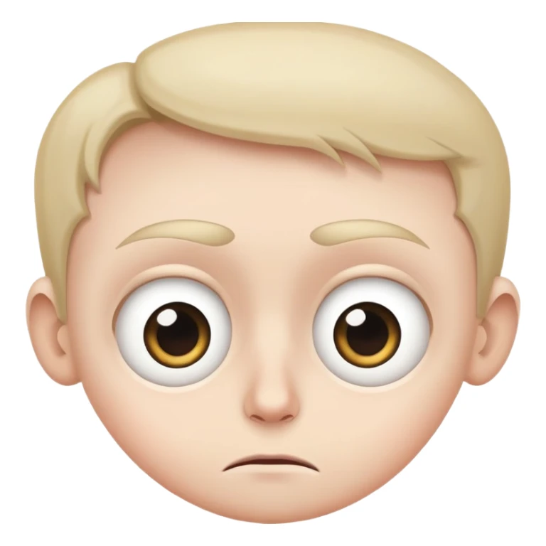 cautious face with wide eyes, slightly raised eyebrows, small frown sticker