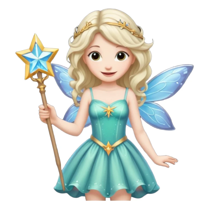 beautiful-haired fairy with a wand sticker