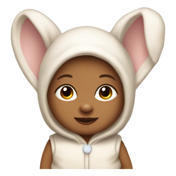 Tan skin new born baby bunny costume  sticker