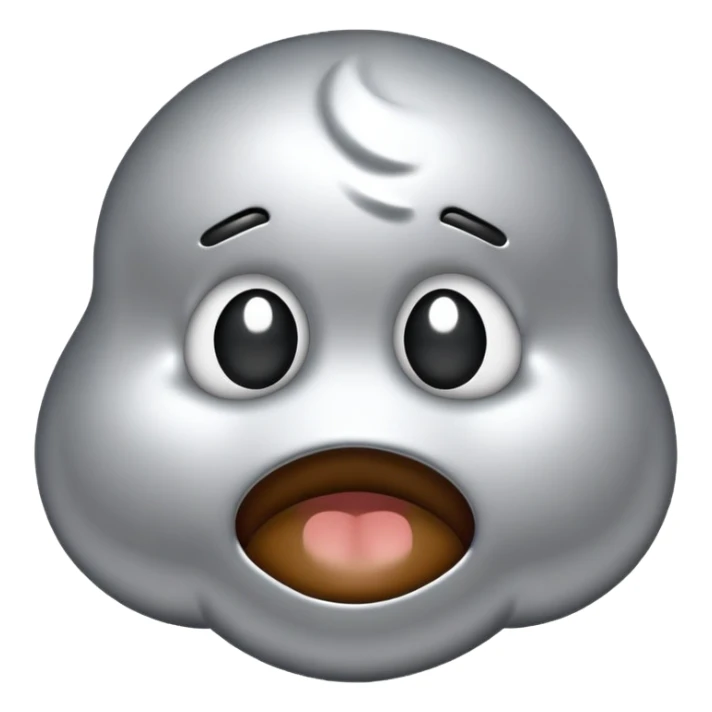 25 cent silver sad poop emoji art sticker