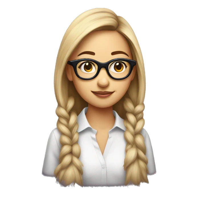 Pretty Girl with glasses on top of ostrich sticker