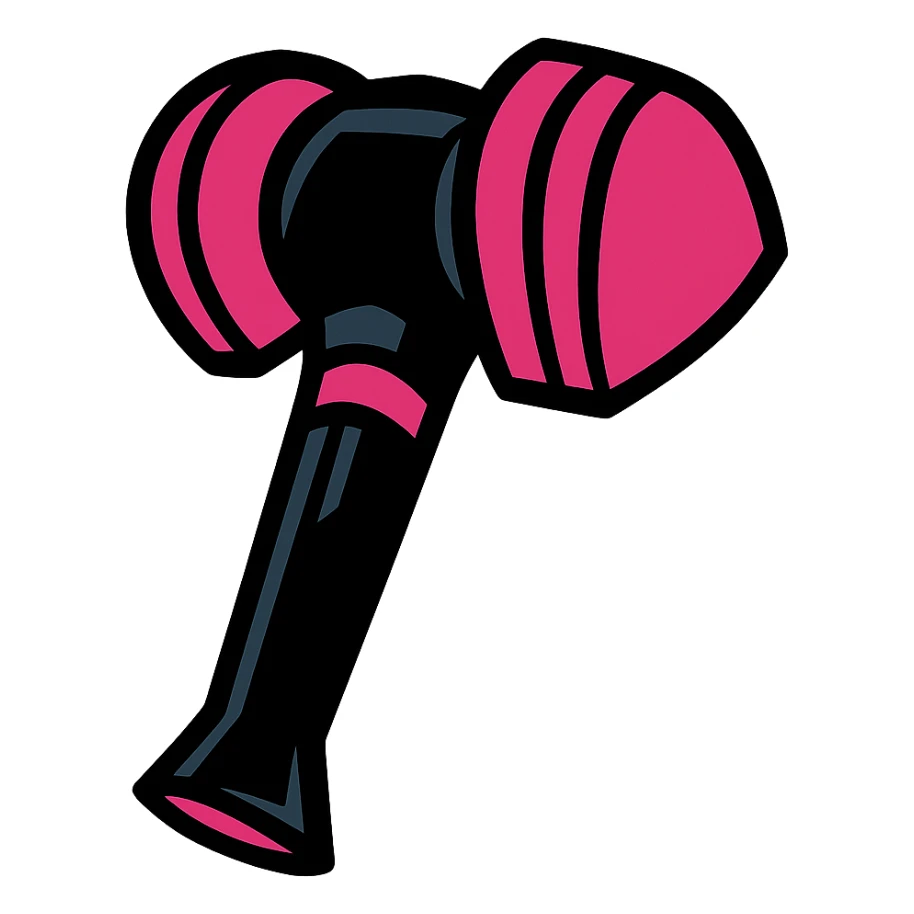 BLACKPINK-inspired gothic lightstick, no hearts, black and pink, bold and expressive, vibrant toon style sticker