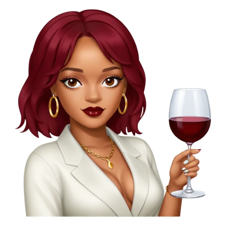 Photo Realistic Rihanna with wine glass sticker