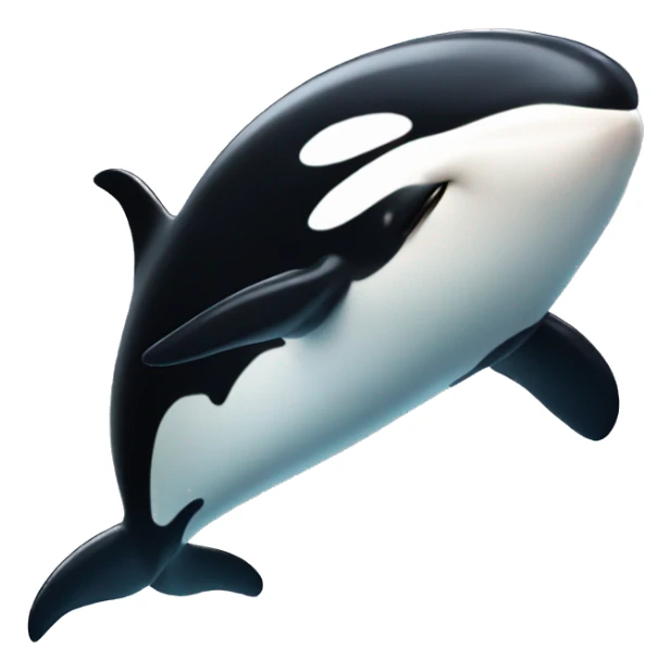 Orca whale face super surprised and excited very expressive cute sticker