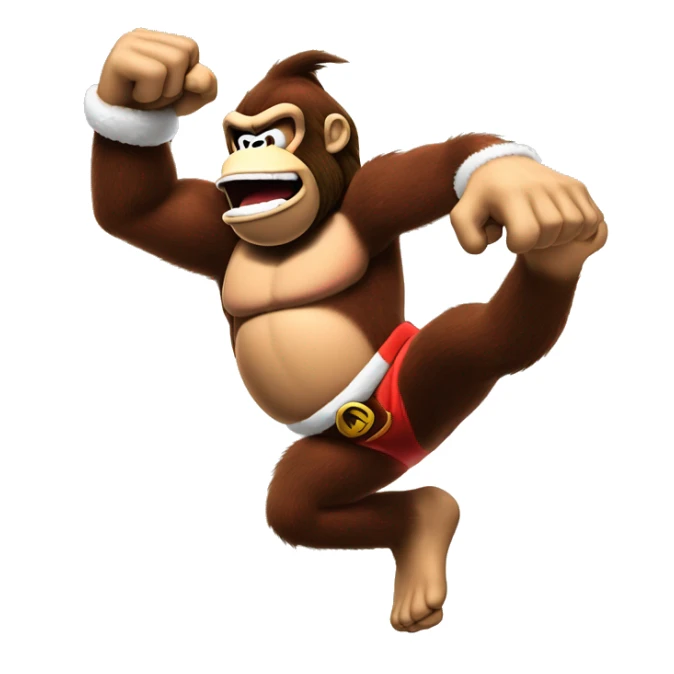 Donkey Kong drop kicking Santa  sticker