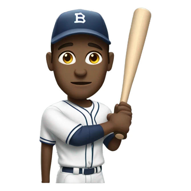 Julien Terzics holding a baseball bat sticker