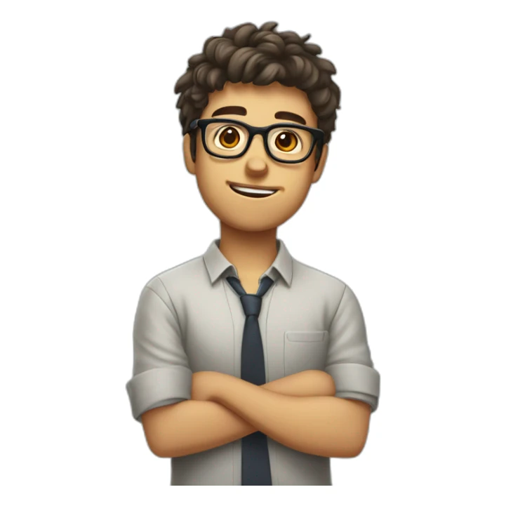 nerd boy with clear glasses and needs to get a haircut and shave  sticker