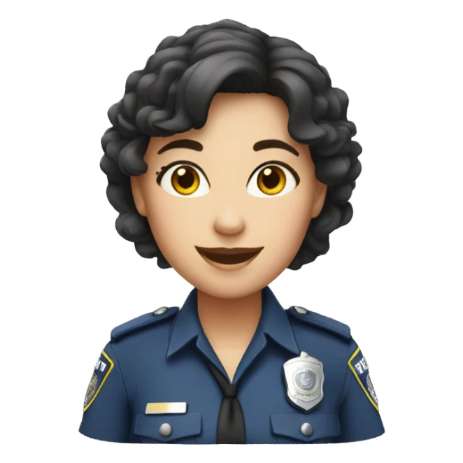 A police woman, white skin, happy sticker