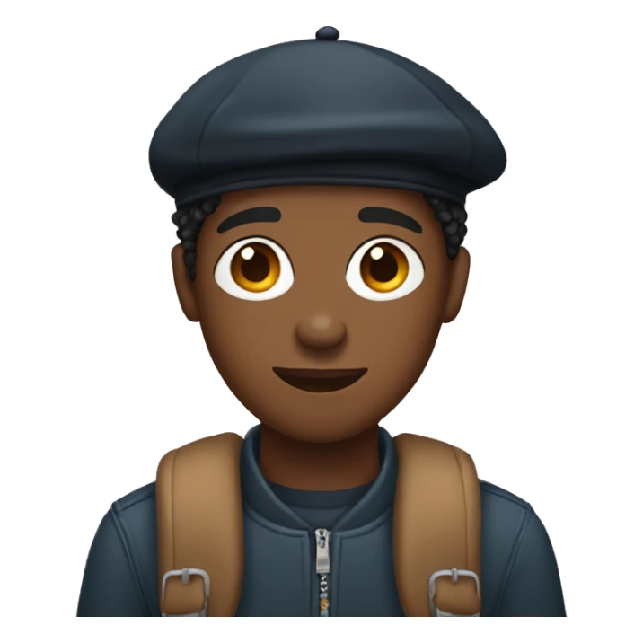black male teenager wearing a beret sticker