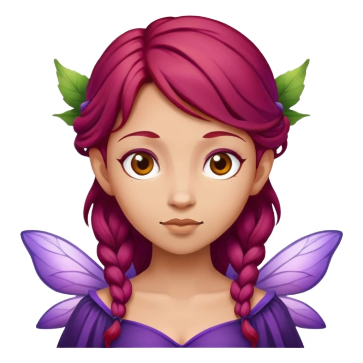 fairy with plums red hair wearing purple  sticker