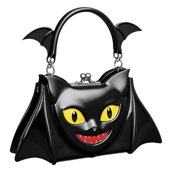  Demonia Hb-115 Patent Bat Shaped Handbag, ultra detailed, hyperrealism.  sticker