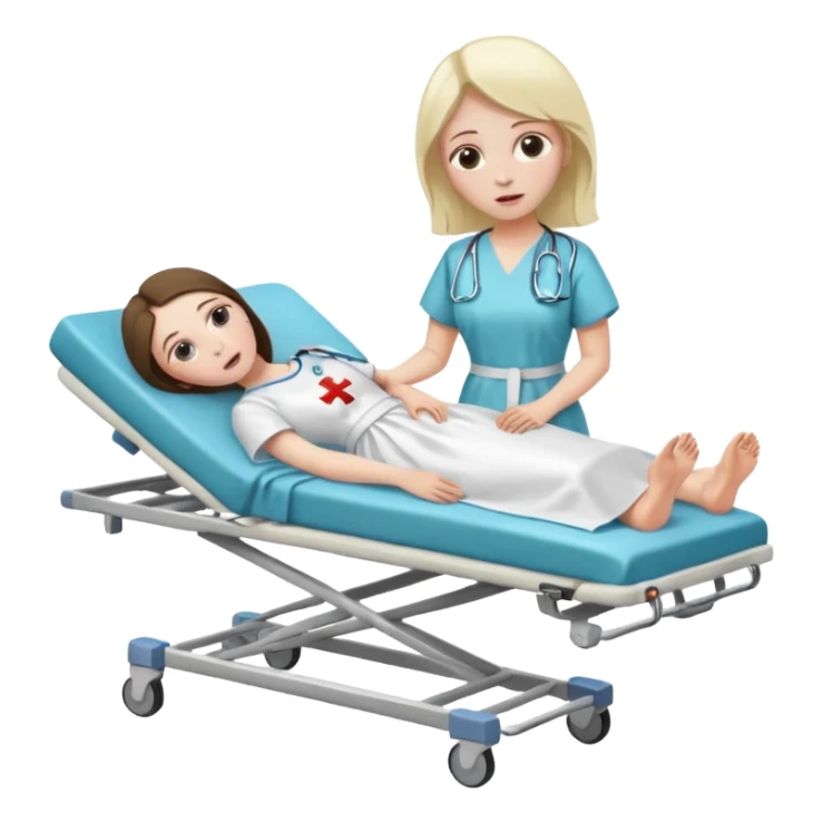 woman on stretcher sticker