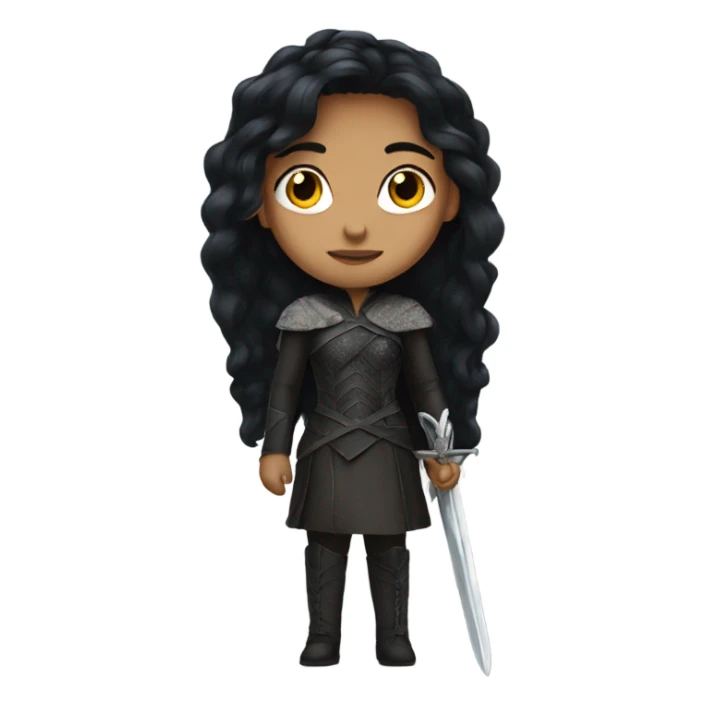 Animated iron throne girl with black hair sticker