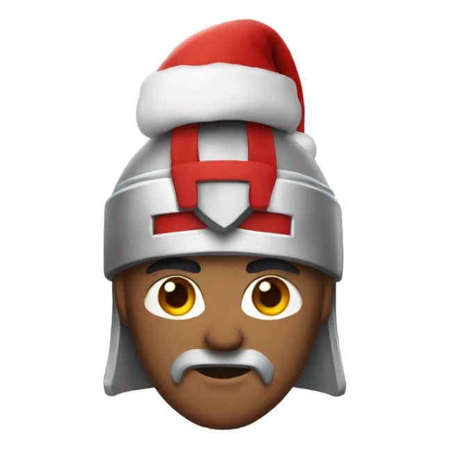 spartan male wearing santa hat sticker