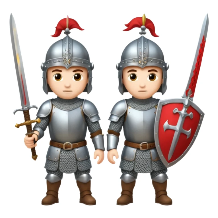 medieval soldiers 2 people with swords prepare for battle sticker